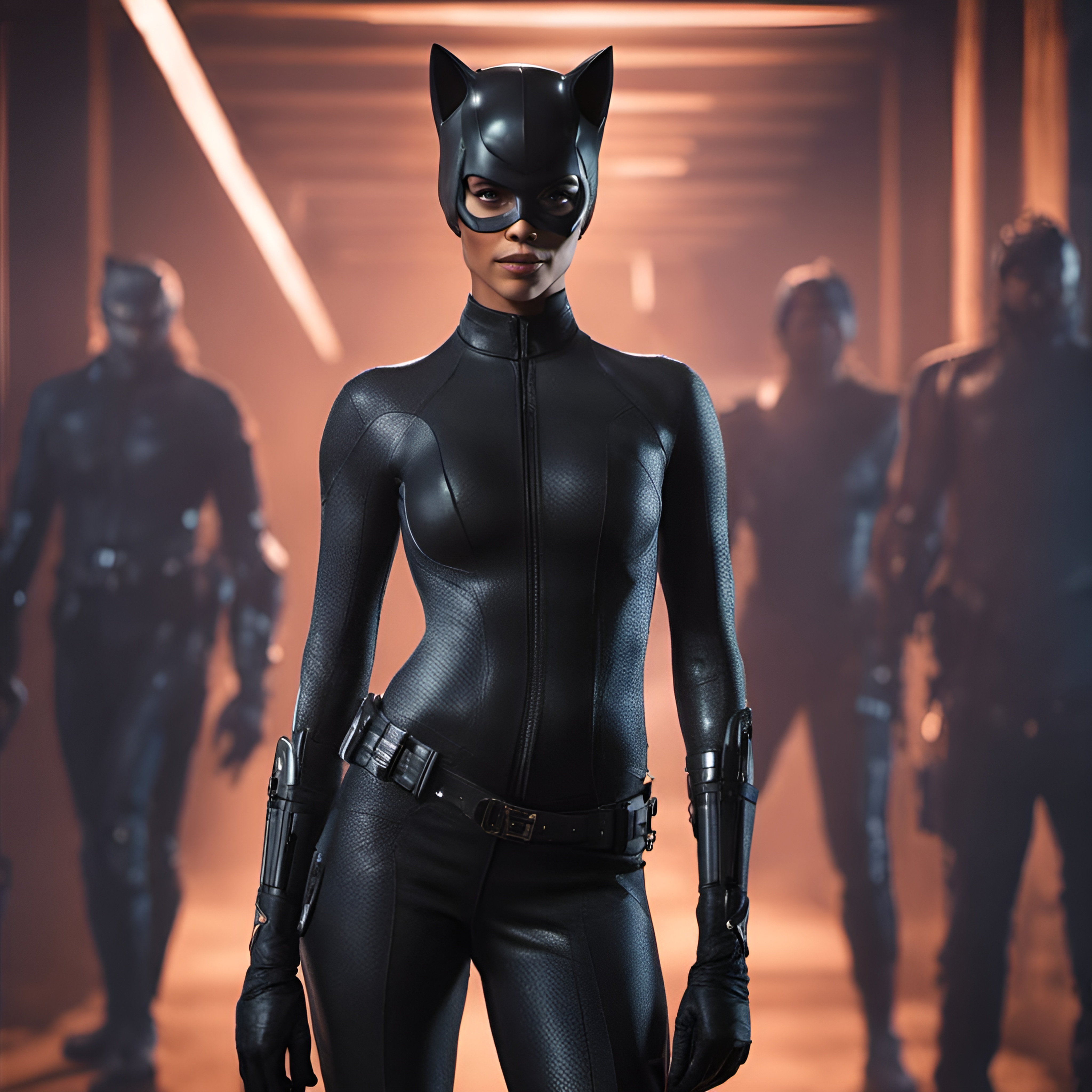 صورة مولدة بالذكاء الاصطناعي: Catwoman Halle Berry (نموذج Stable Diffusion - 3d Renders)