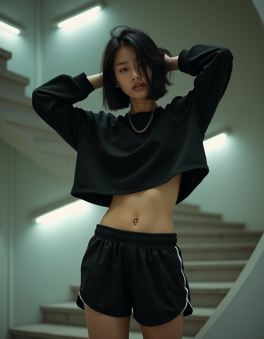 FLUX prompt: High fashion half body photo of a young asian fema... - FLUX