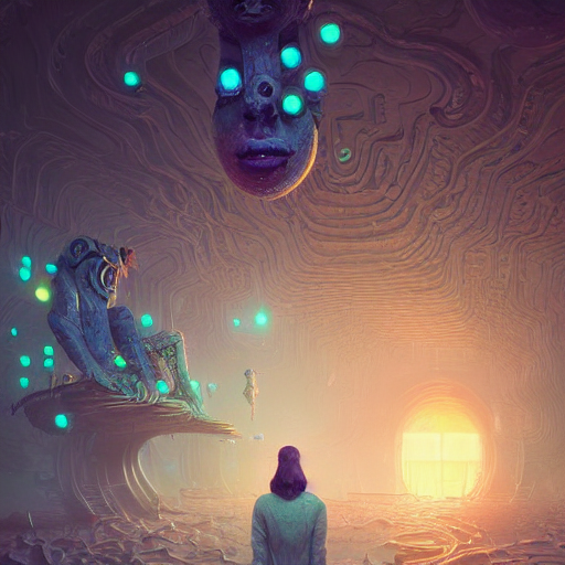 Stable Diffusion prompt: existential dread, intricate, ab...