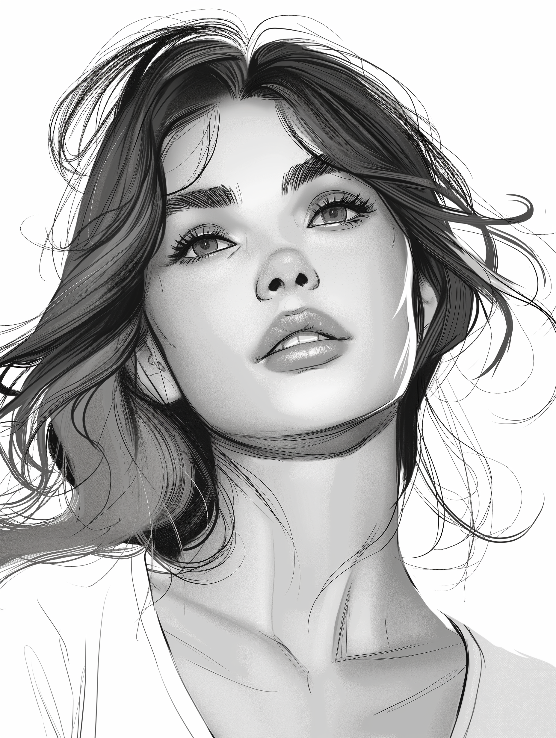 AI generated: Midjourney prompt: cartoon-like cartoon drawing of a woman, mid 20's,... (Midjourney - Portraits)