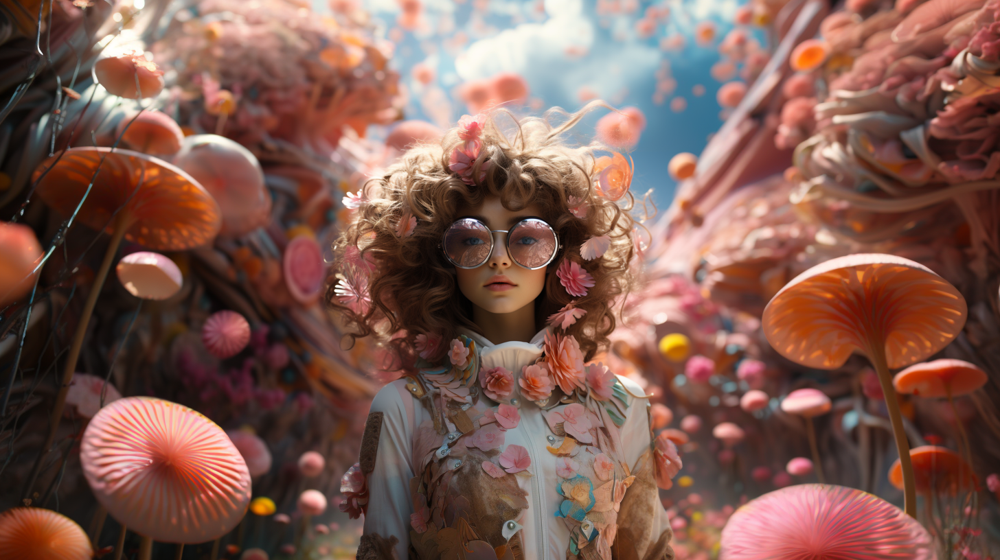 Midjourney prompt: portrait of a beautiful strange girl 6 years old i... - Midjourney