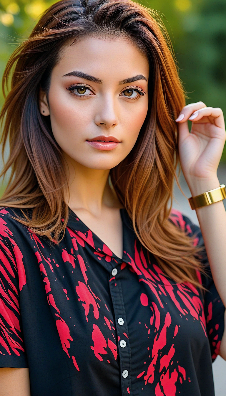 Stable Diffusion prompt: An image of a poised young woman...