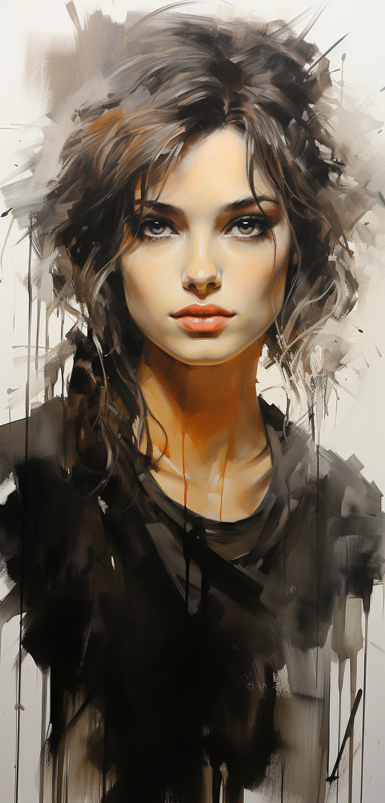 AI generated: Midjourney prompt: black and white sketch of a beautiful girl, in the... (Midjourney - Portraits)