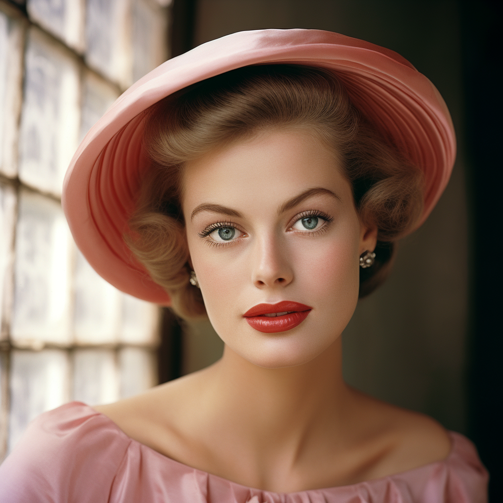 Midjourney prompt: fashion, vogue, high fashion, 1957, by Edmund Bla... - Midjourney