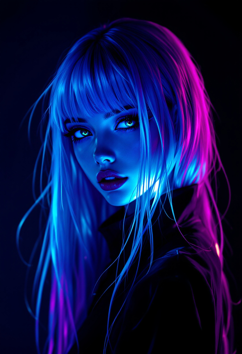 FLUX prompt: Create an anime style girl of cyberpunk rock Music... - FLUX