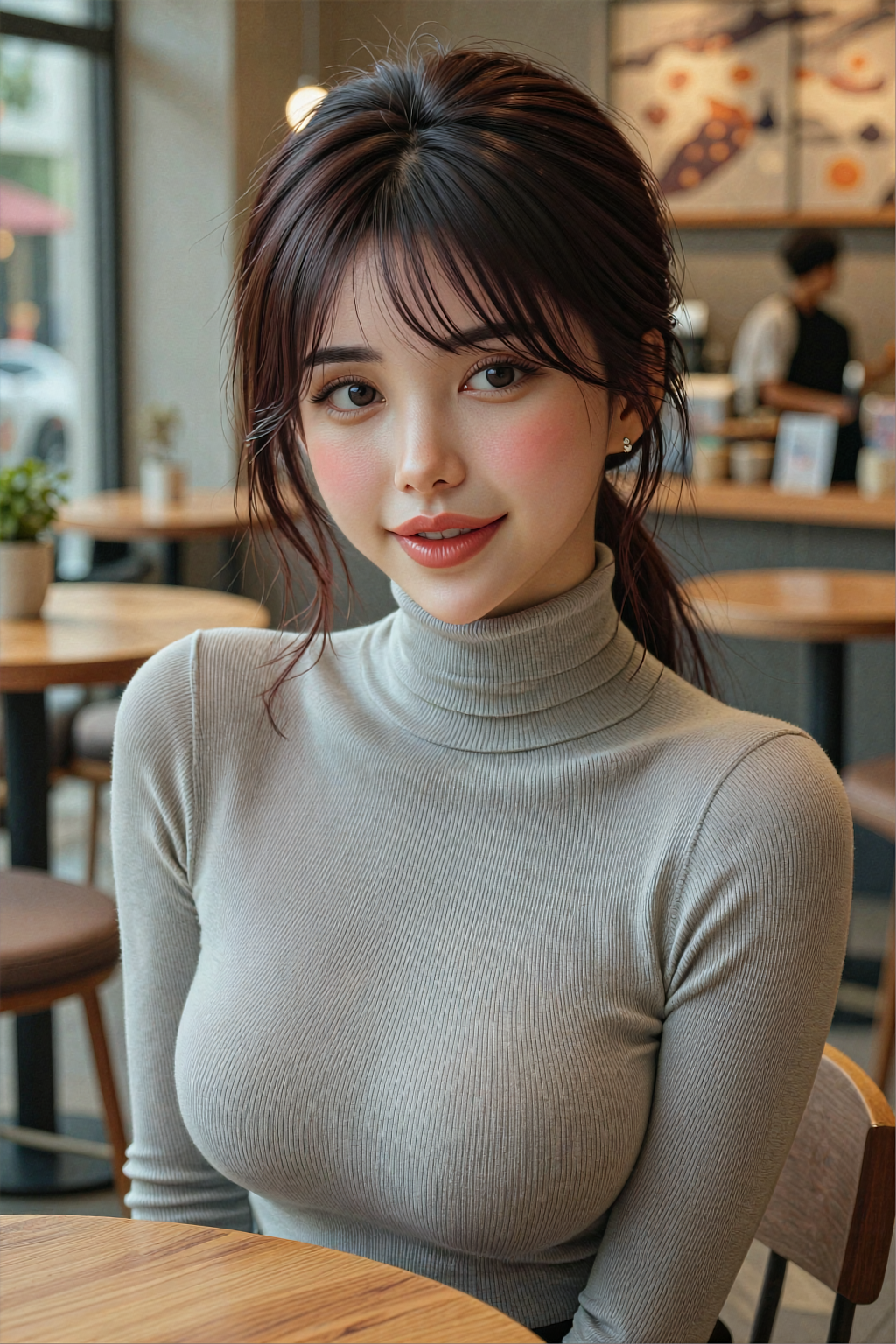 AI generated: Z Image prompt: A photorealistic high-angle portrait of a beautifu... (Z Image - Photography)