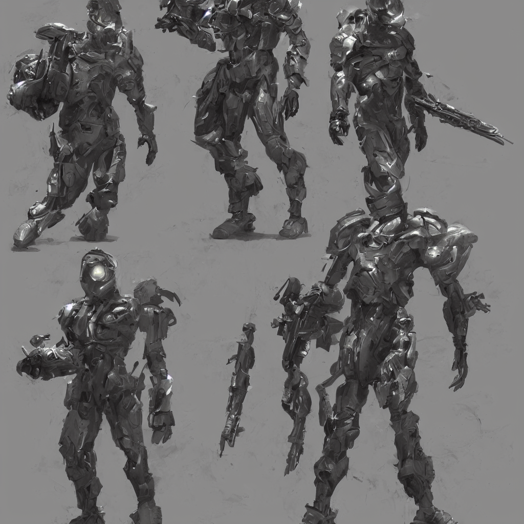 Stable Diffusion prompt: a single futuristic soldier usin...