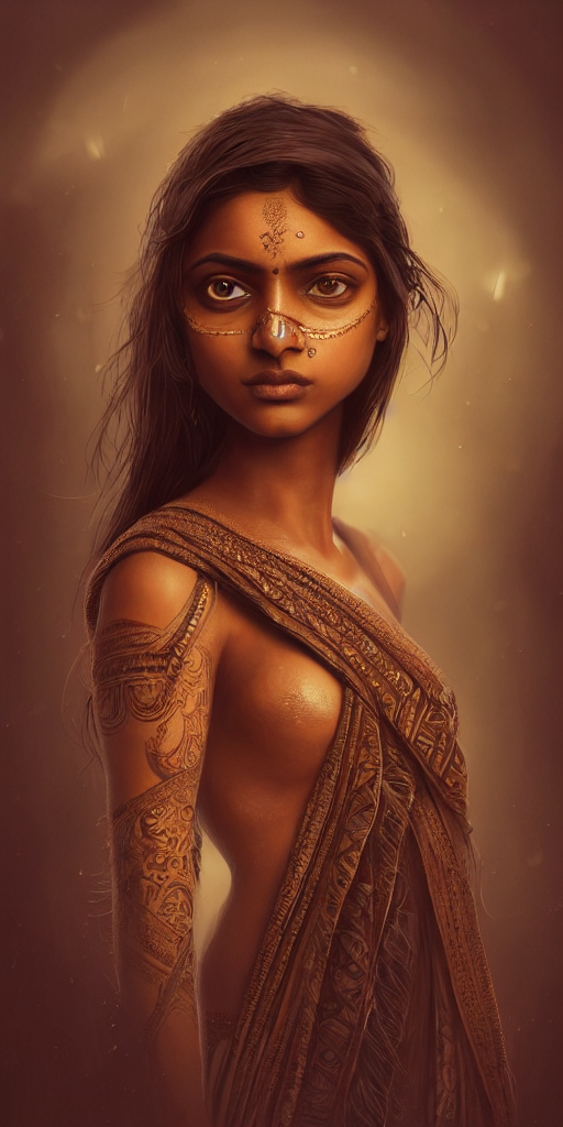 Stable Diffusion prompt: a photo portrait of a brown Indi...