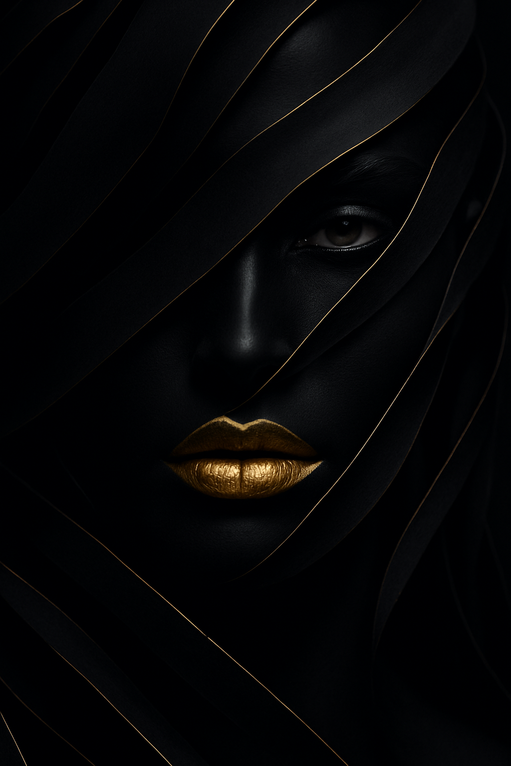 AI generated: Sora prompt: a stylized close-up portrait of a face with deep m... (Sora - Portraits)