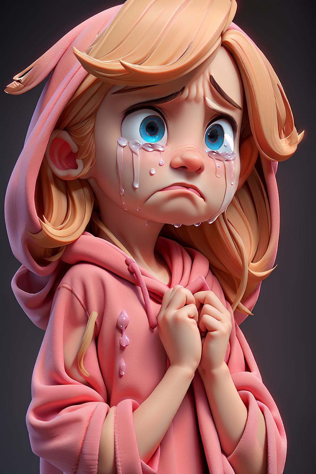 Midjourney prompt: masterpiece, best quality,a sad blonde little girl... - Midjourney
