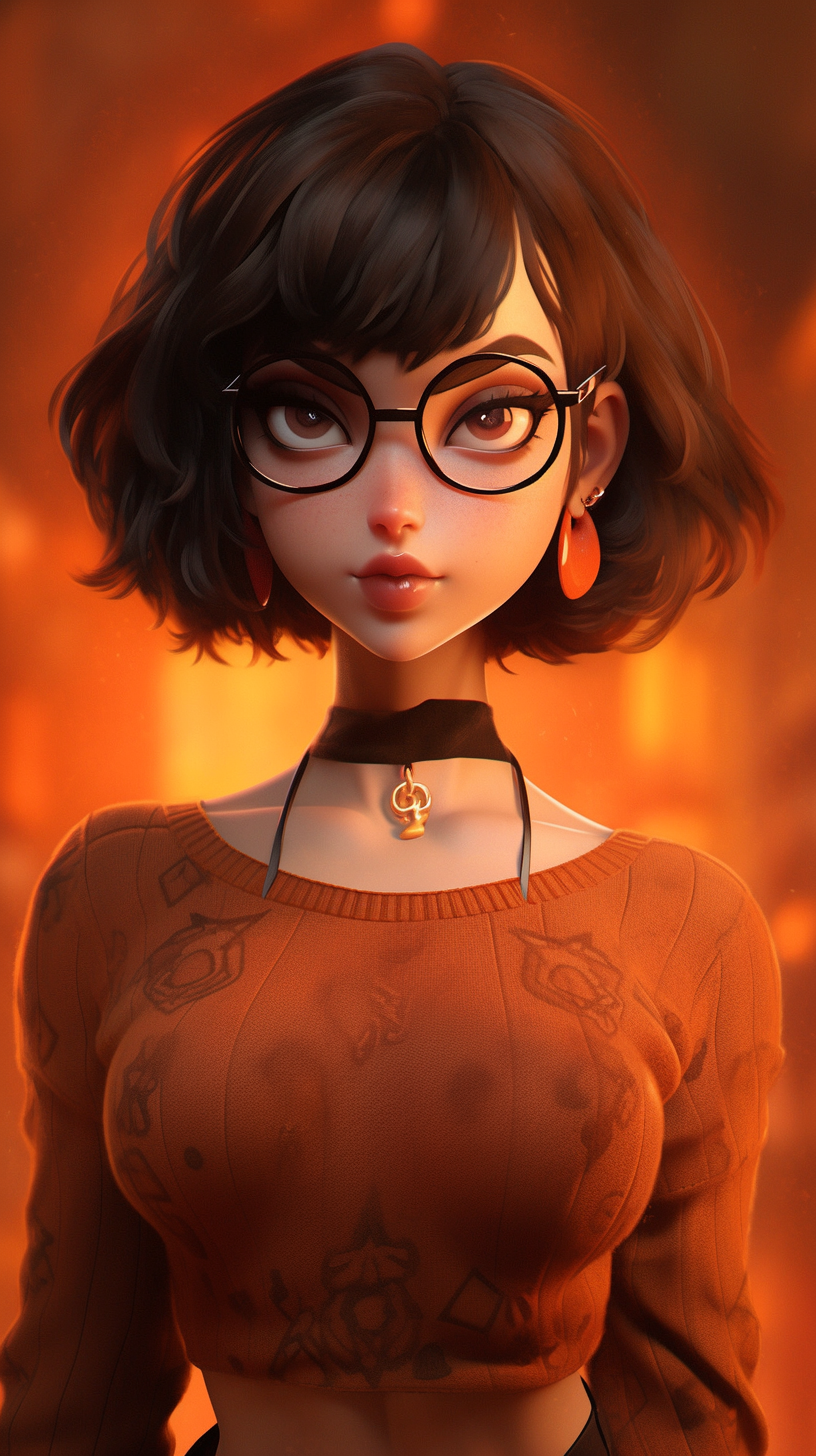AI generated: Velma goes Anime Goth (Midjourney - Anime)