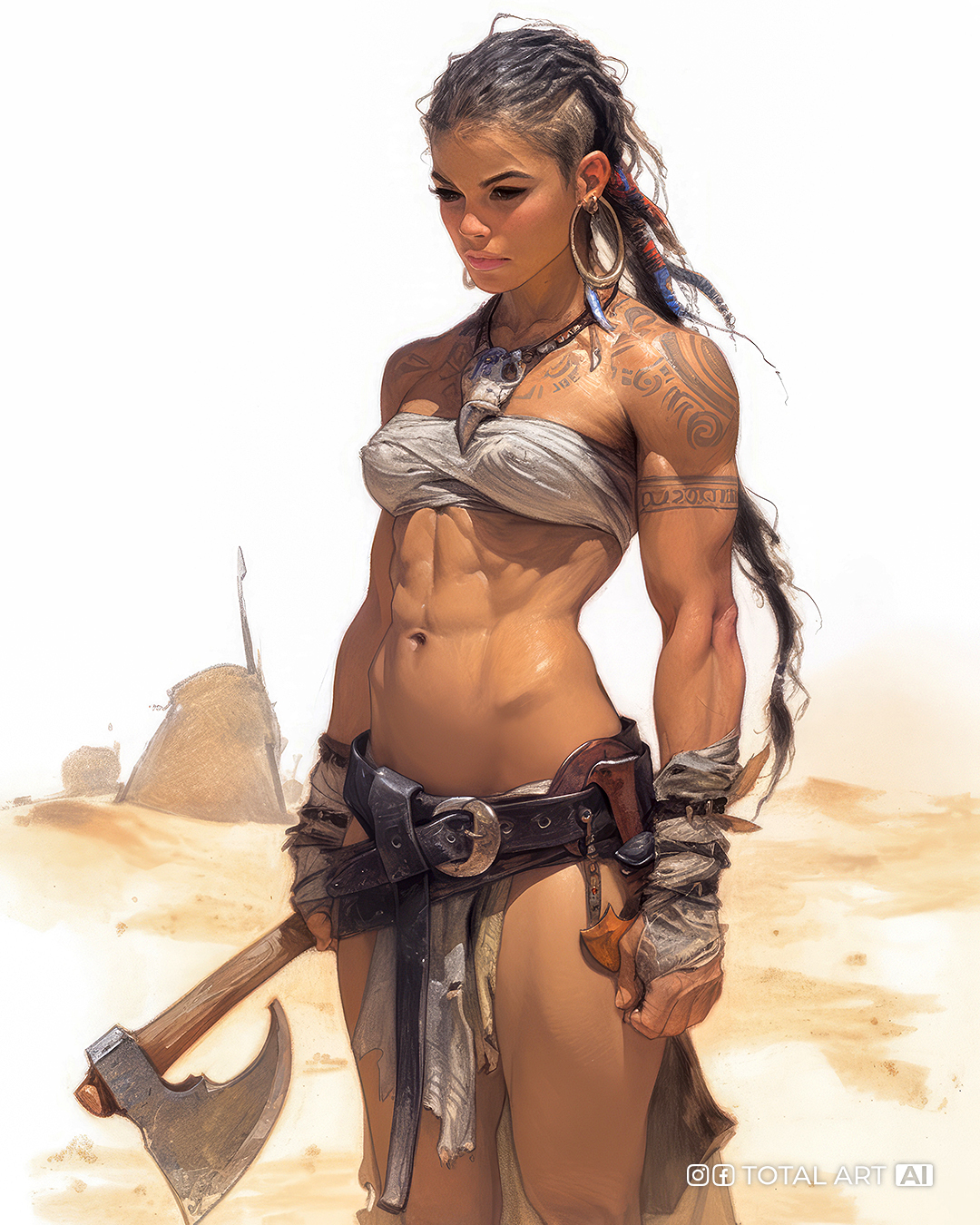 AI generated: «Desert Head Cutter» (Midjourney - Anime)