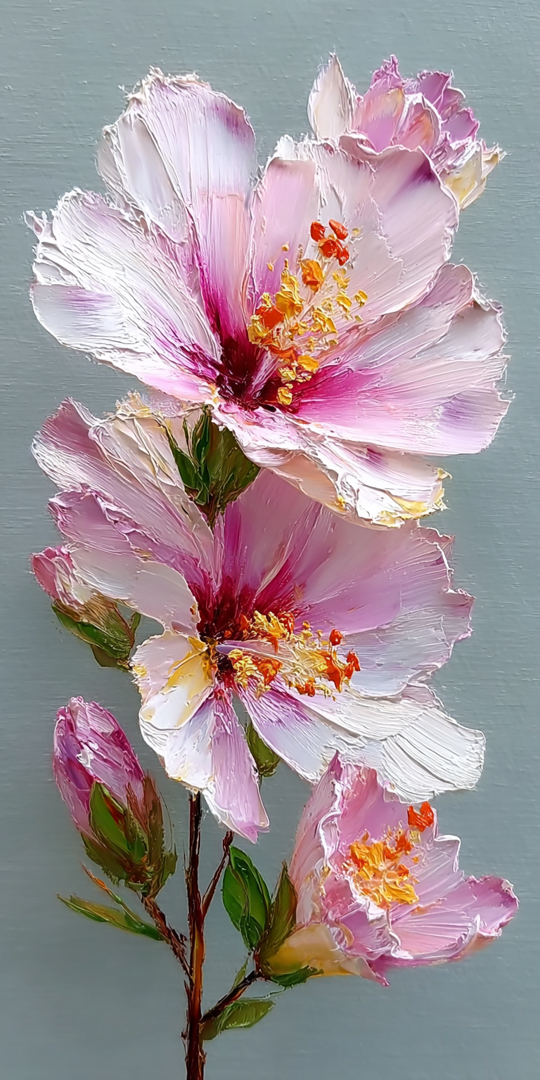AI generated: Midjourney prompt: close-up of a Hibiscus tree's large pink flower wi... (Midjourney - Portraits)