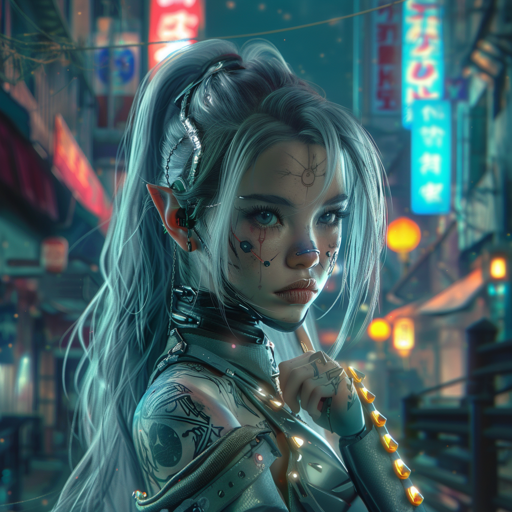 AI generated: Cyberpunk yakuza (Midjourney - Portraits)