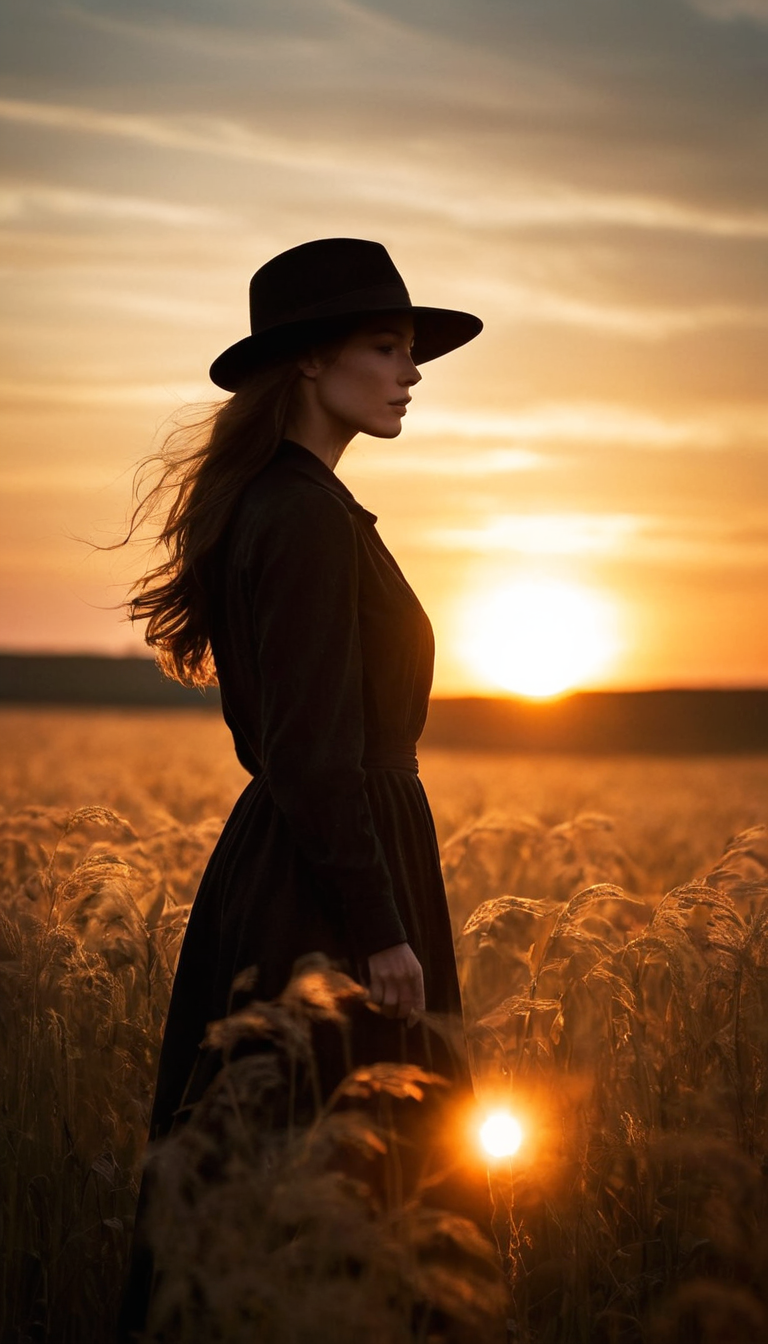 AI generated: Stable Diffusion prompt: A fashion editorial, silhouette of long haired wom... (Stable Diffusion - Photography)