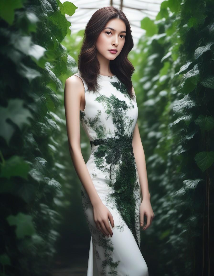 Midjourney prompt: Girl in high-cut dress, black veins, dripping oil,... - Midjourney