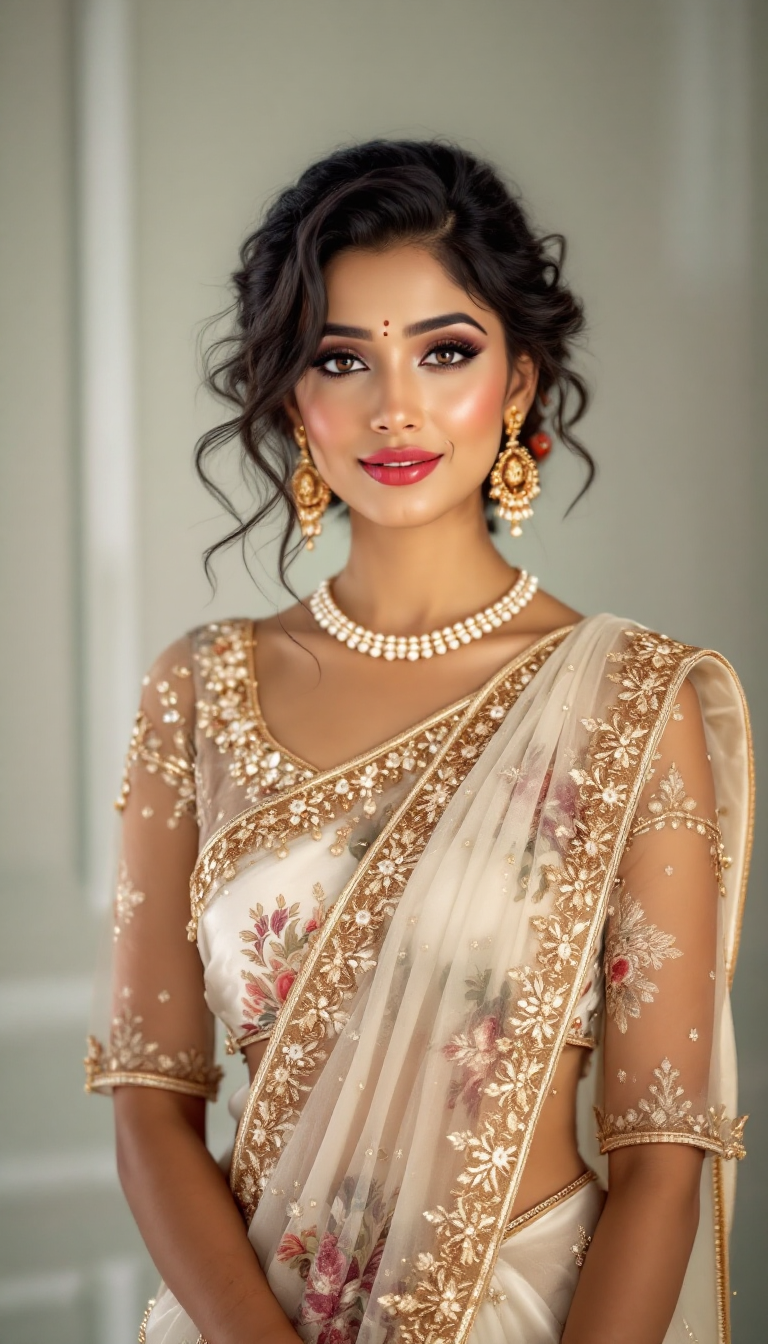 FLUX prompt: /imagine prompt: A Indian woman with white skin, b... - FLUX