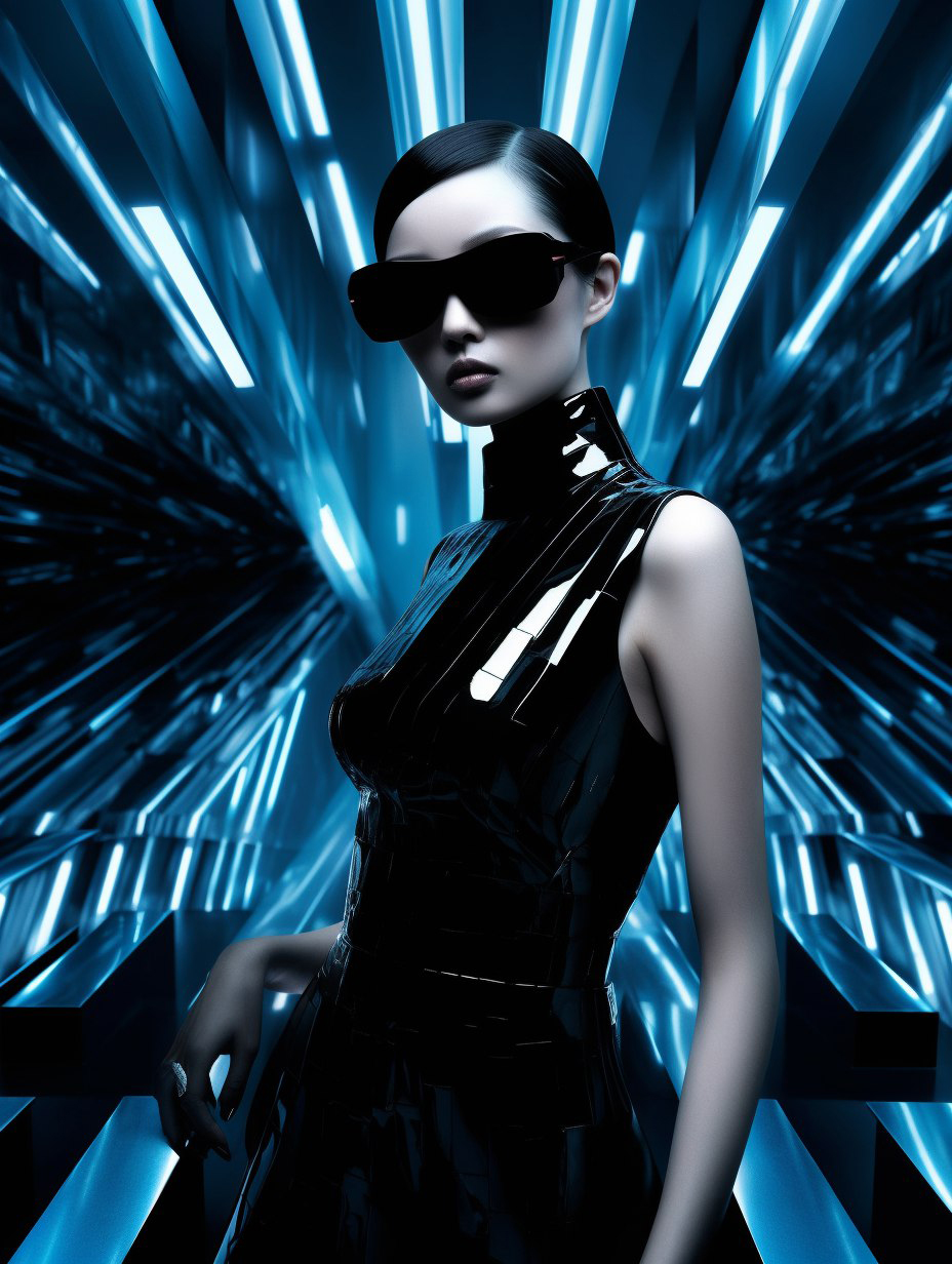 AI generated: Midjourney prompt: a woman in a black dress posing for a picture, by ... (Midjourney - Fashion)