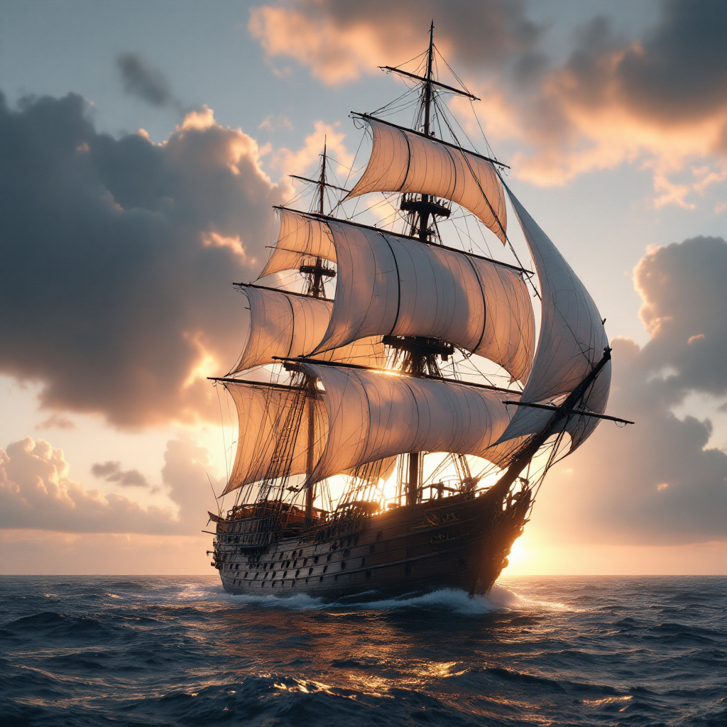 FLUX prompt: Photo of a ultra realistic sailing ship, dra...