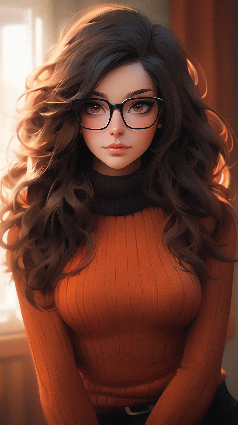 AI generated: Midjourney prompt: professional portrait, goth girl, velma from sco... (Midjourney - Anime)