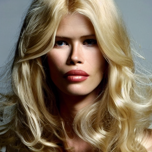Stable Diffusion prompt: flowing blonde hair, claudia sch...