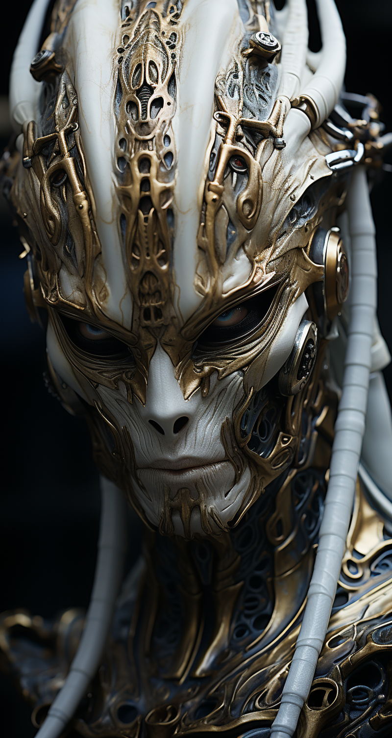 صورة مولدة بالذكاء الاصطناعي: Midjourney prompt: alien, fierce and threatening, highly detailed and... (نموذج Midjourney - Character Design)