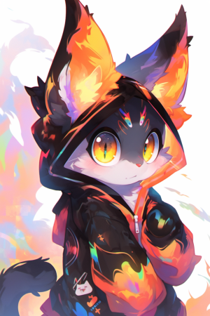 Midjourney prompt: Cross section of a anime playful kitten cub, color... - Midjourney