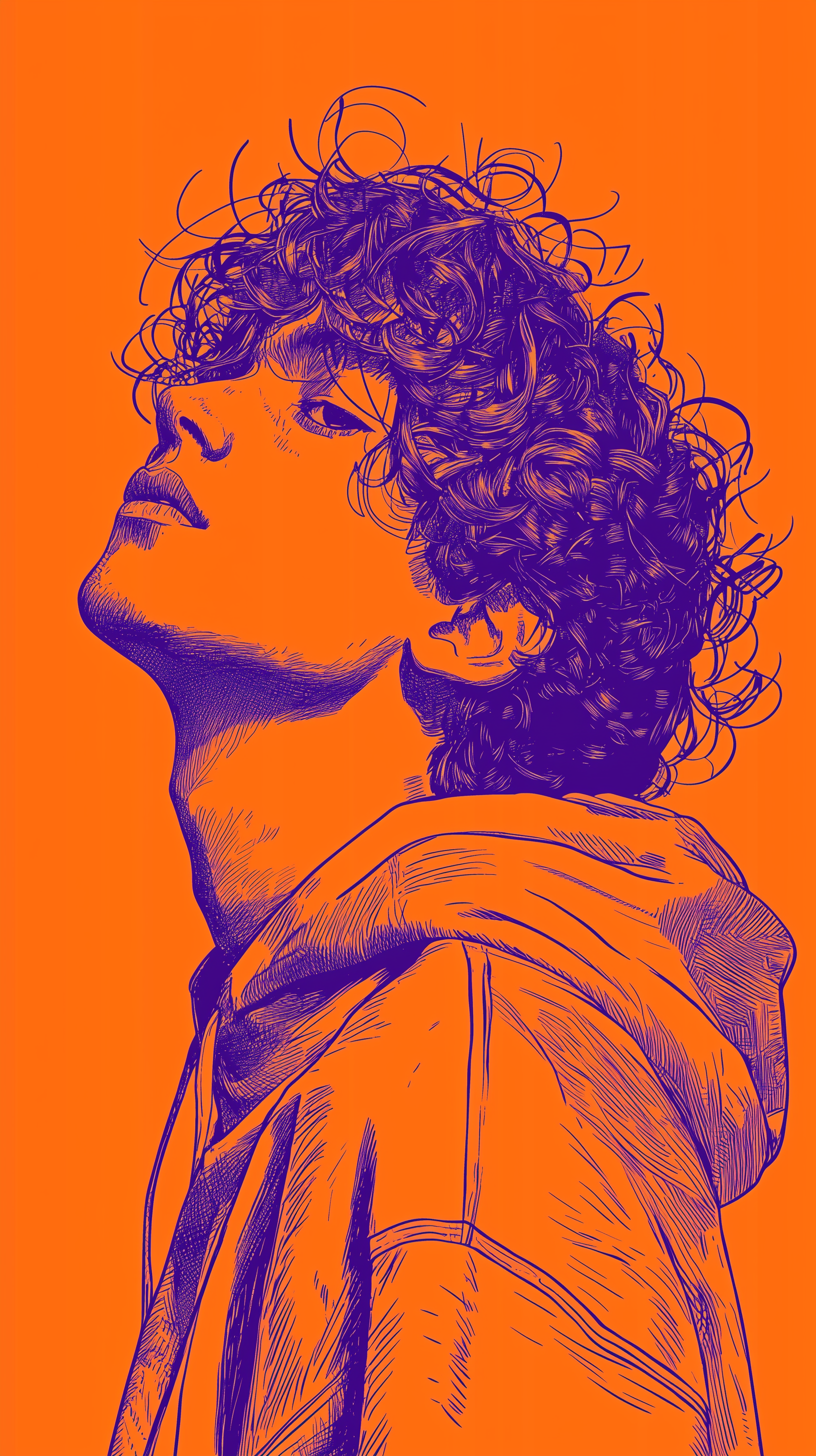 AI generated: Midjourney prompt: duo tone graphic design, three-quarter view of a t... (Midjourney - Portraits)