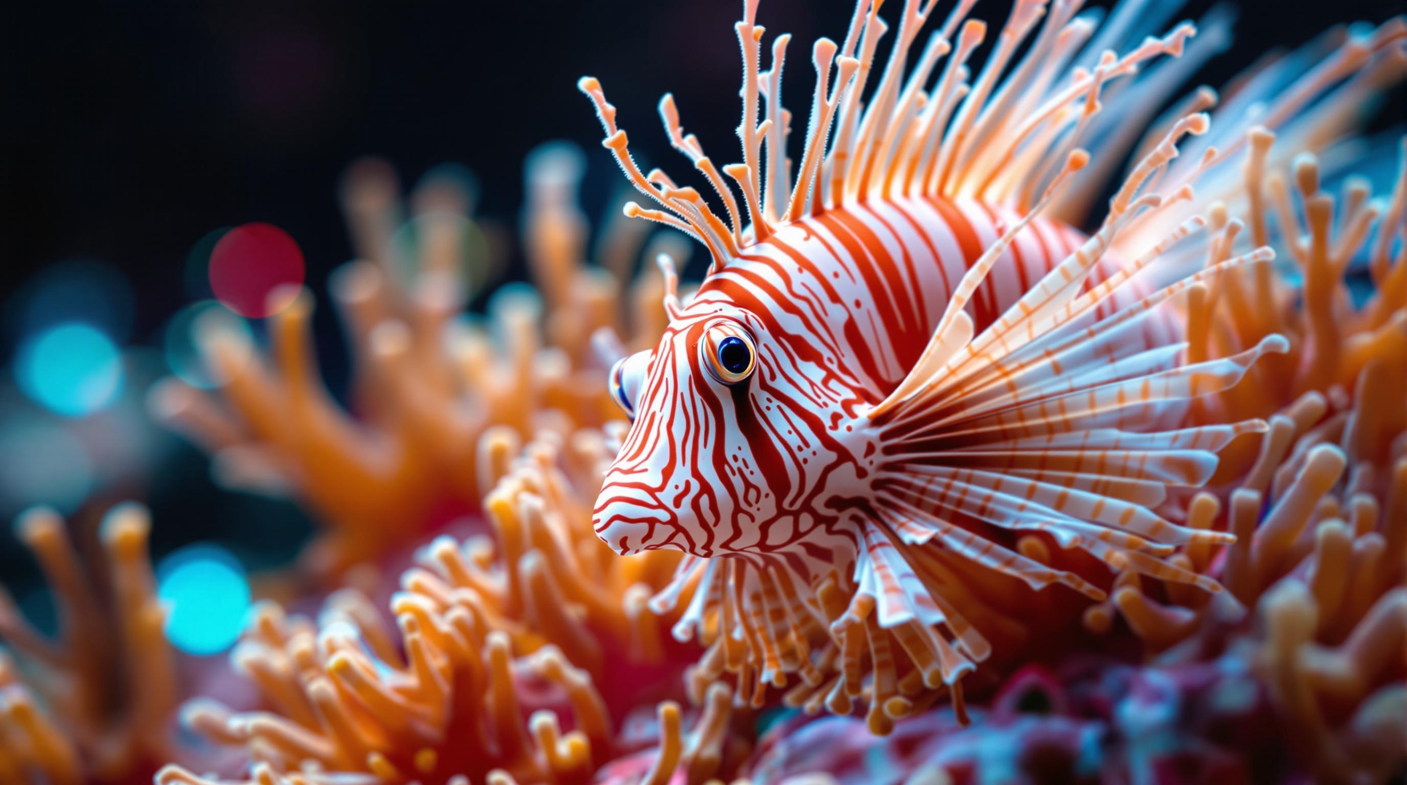 FLUX prompt: 3d lion fish, in natural colors super mac...