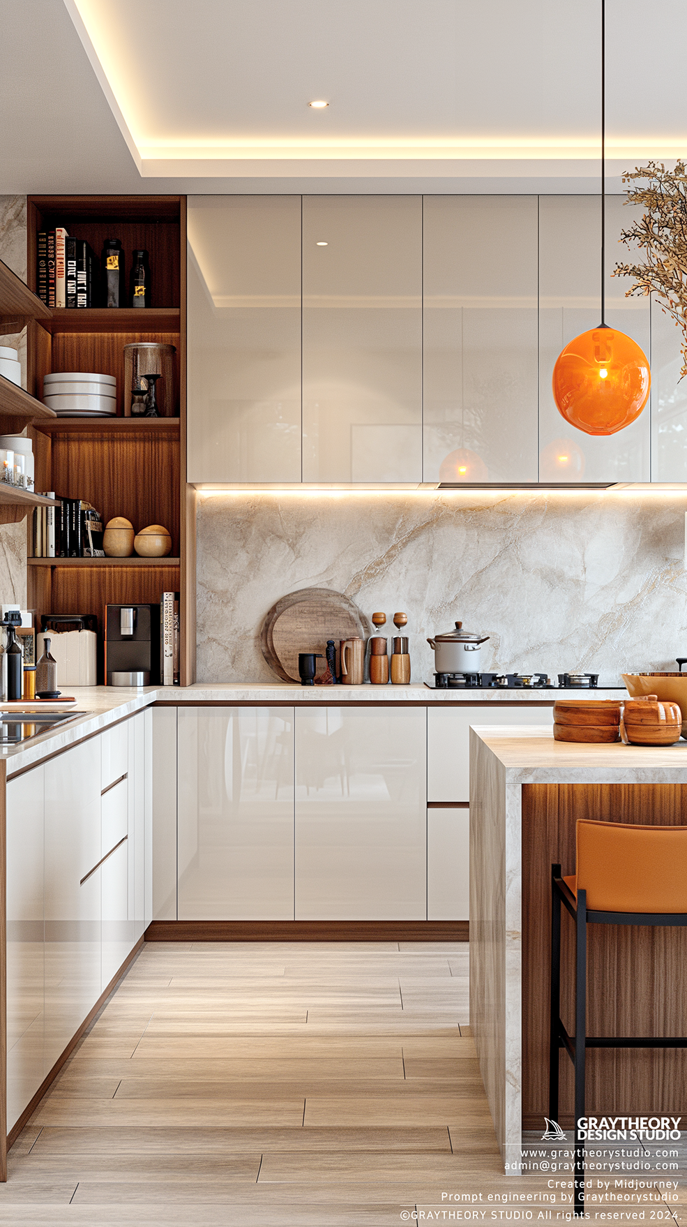 AI generated: Realism Kitchen interior scene (Midjourney - Interior Design)