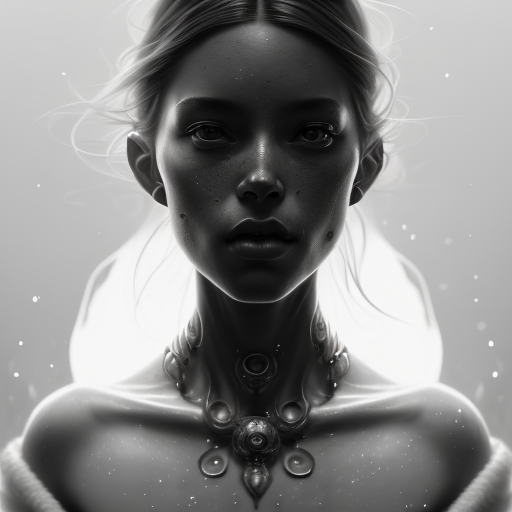 Openjourney prompt: A black and white portrait of a women, long hair, ... - Openjourney