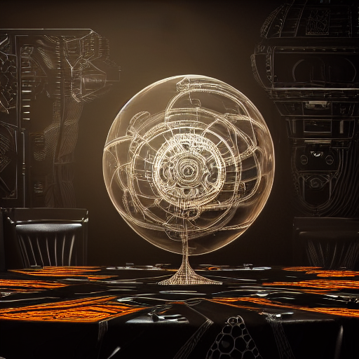 AI generated: Stable Diffusion prompt: complex portrait of a cyberpunk sphere over a tabl... (Stable Diffusion - Concept Art)