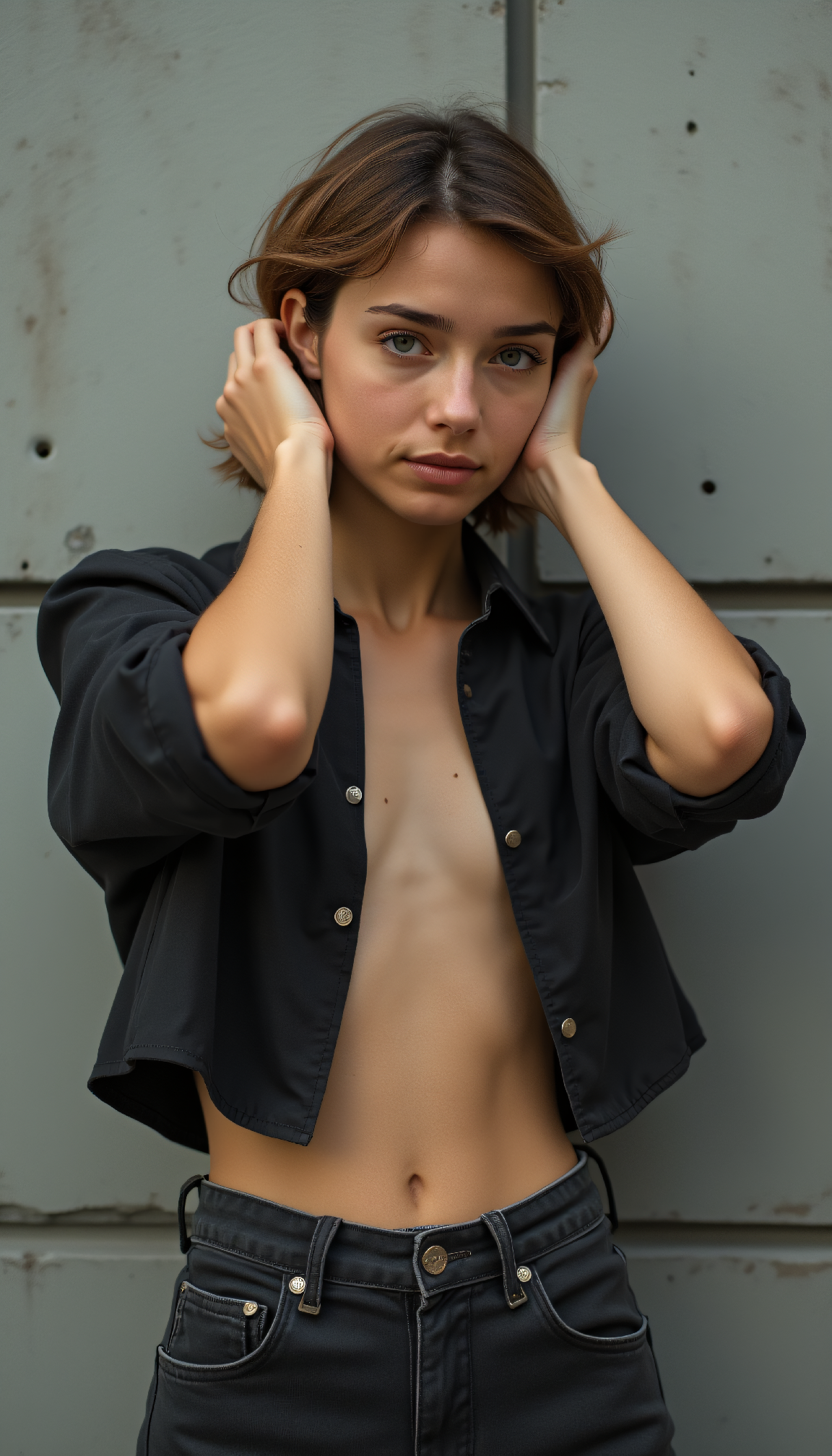 صورة مولدة بالذكاء الاصطناعي: FLUX prompt: street photography, Brutalist high Fashion shot fr... (نموذج FLUX - أزياء وموضة)