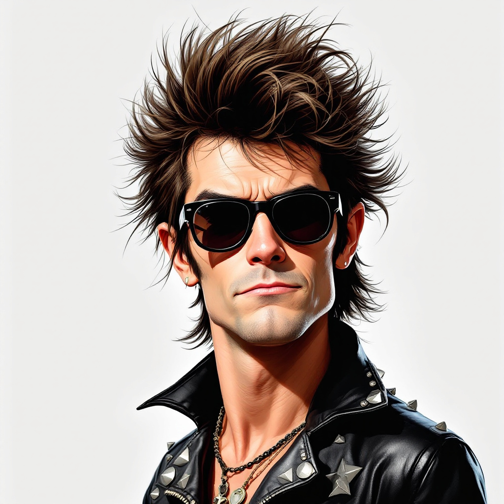 AI generated: FLUX prompt: A caricature of a 60s rocker with a rocker haircut... (FLUX - Concept Art)