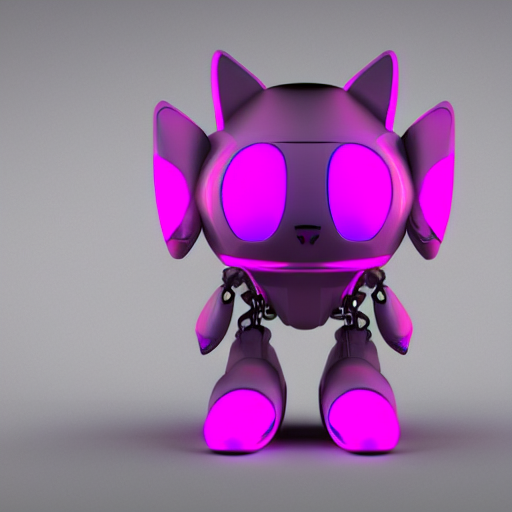 Stable Diffusion prompt: futuristic chibi robot cat con...