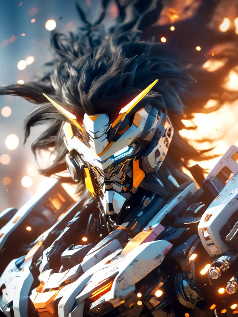 AI generated: Mecha Wars: The Samurai (Stable Diffusion - Character Design)