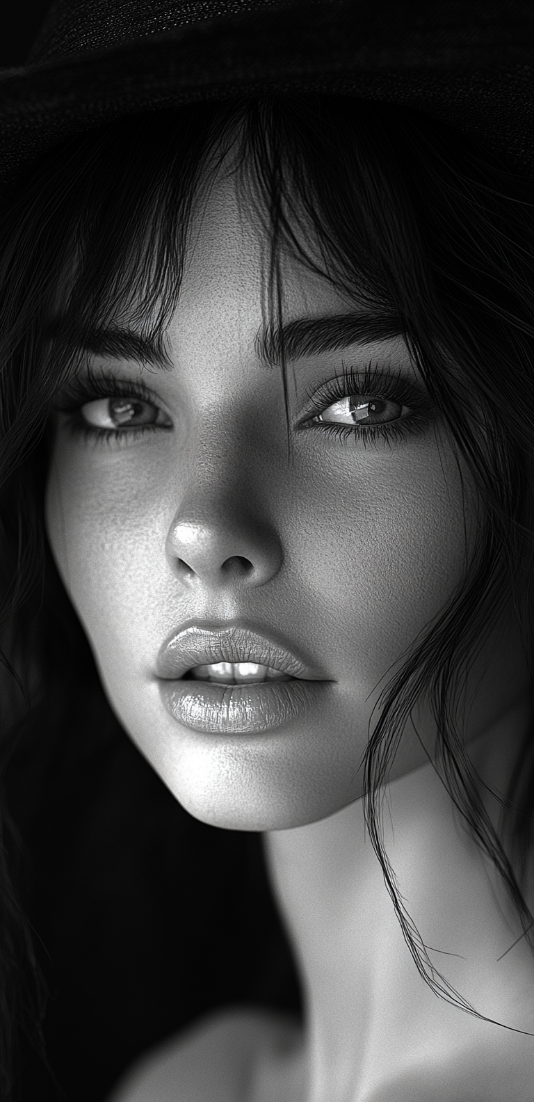 AI generated: Midjourney prompt: stunning close-up black and white photography port... (Midjourney - Photography)