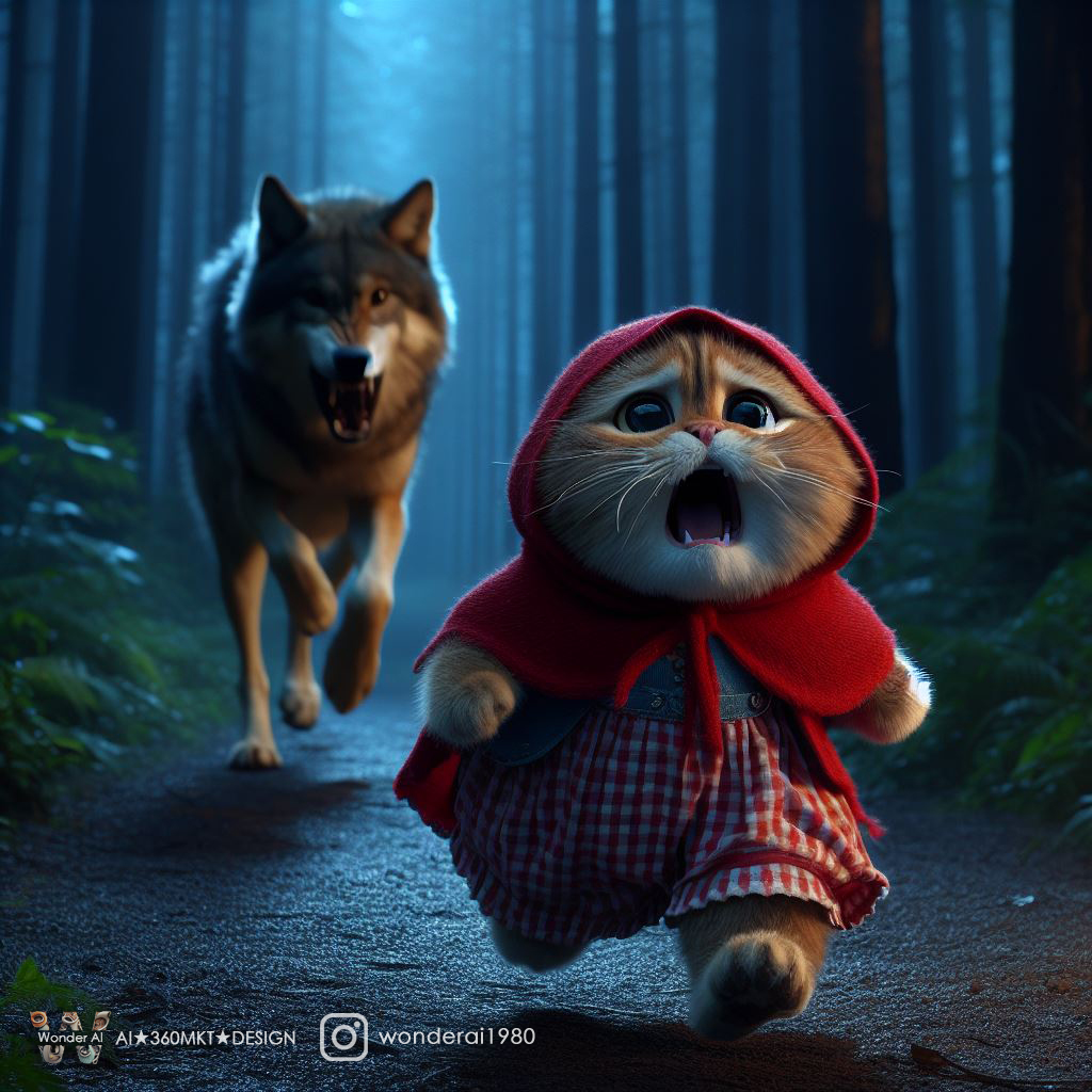 صورة مولدة بالذكاء الاصطناعي: Cosplay - Little Red Riding Hood (نموذج DALL·E - تصوير فوتوغرافي)