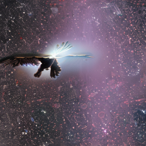Stable Diffusion prompt: eagle flying in space, wide ang...