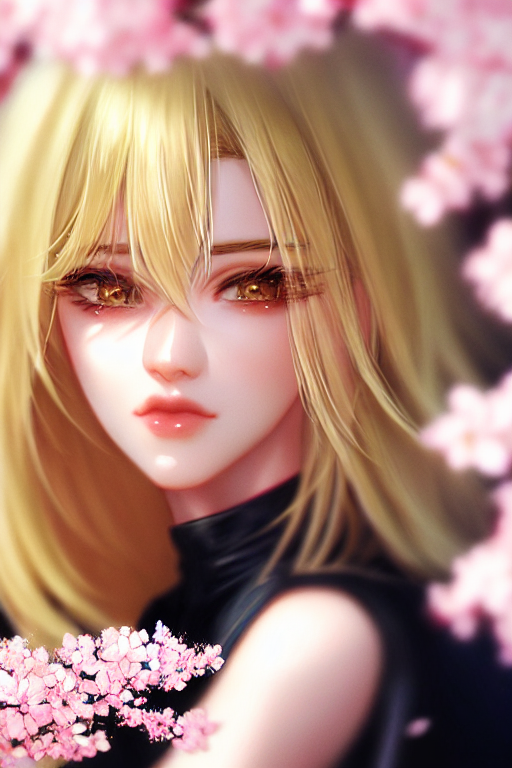 صورة مولدة بالذكاء الاصطناعي: Waifu Diffusion prompt: photo of a gorgeous blonde female in the style of ... (نموذج Waifu Diffusion - أنمي)