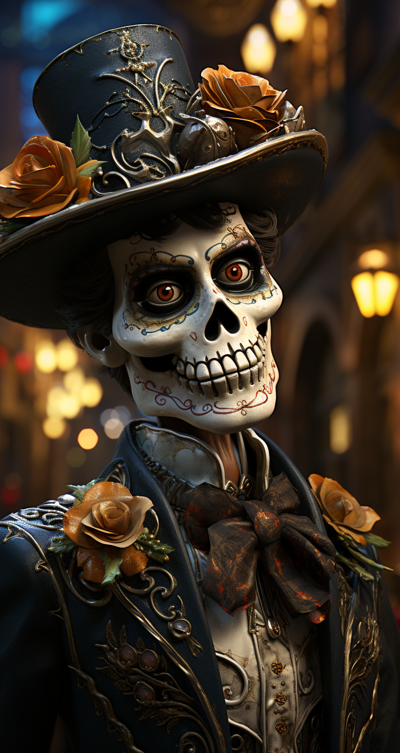 AI generated: Midjourney prompt: day of the dead, in the style of unreal engine 5, ... (Midjourney - Portraits)