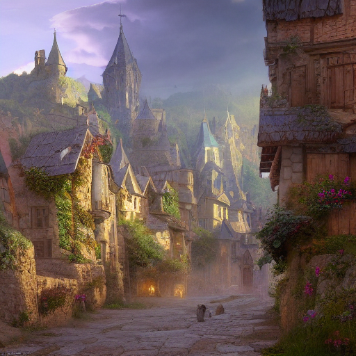 Stable Diffusion prompt: """a beautiful fantasy medieval ...