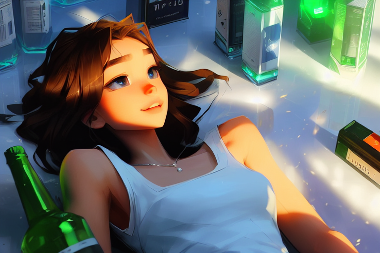Stable Diffusion prompt: gorgeous young woman laying in h...