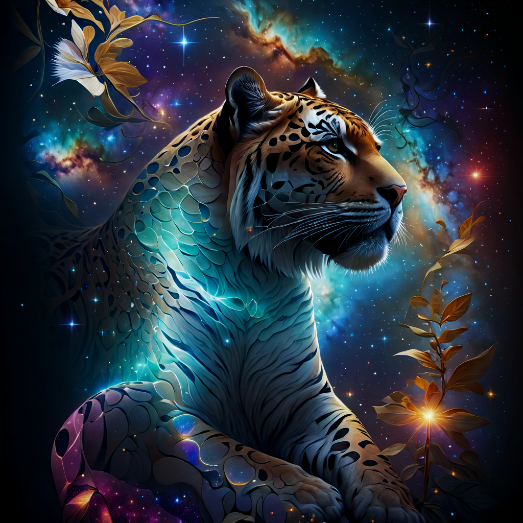 AI generated: Stable Diffusion prompt: The image features an art painting of tiger sittin... (Stable Diffusion - Concept Art)
