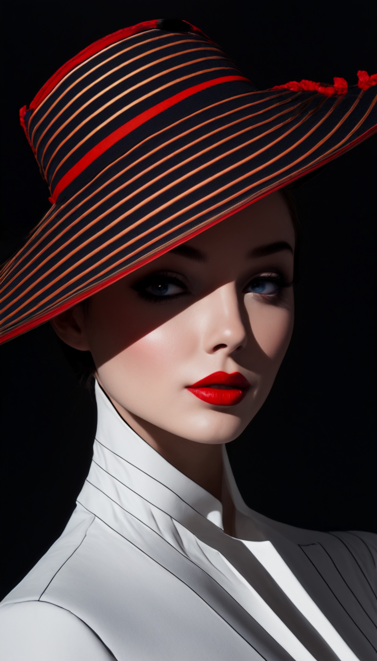 AI generated: Stable Diffusion prompt: The image features a woman wearing a red and black... (Stable Diffusion - Photography)