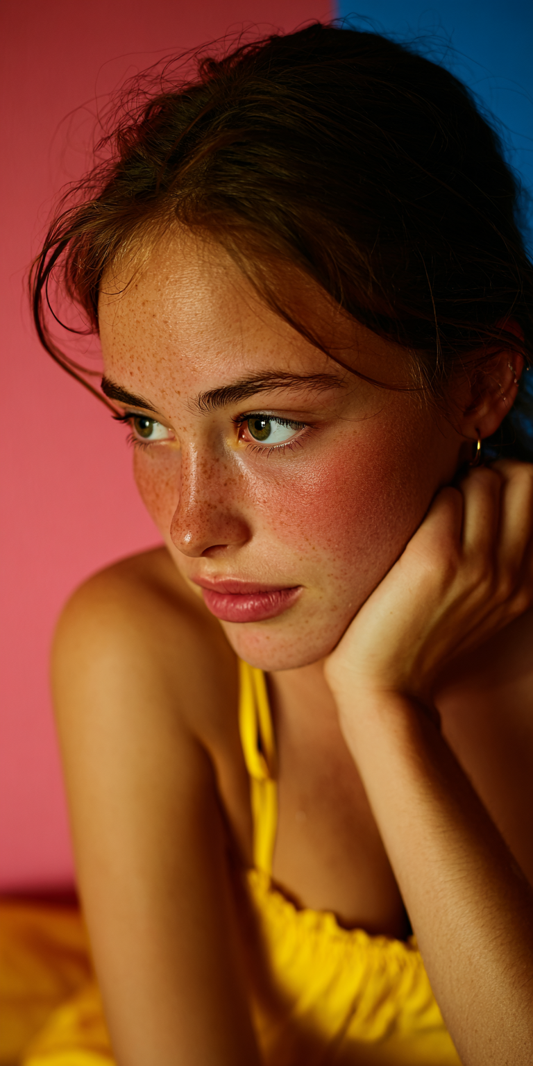 Midjourney prompt: cover photo, blond woman, atmospheric lighting, sh... - Midjourney