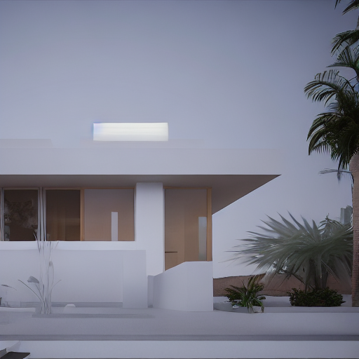 Stable Diffusion prompt: small modern villa, cubic archit...