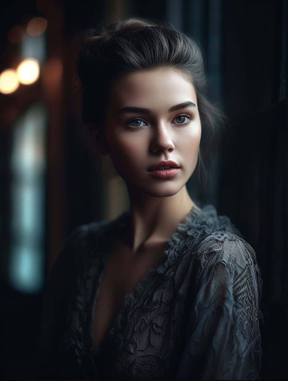 AI generated: Midjourney prompt: photo of a gorgeous young woman in the style of st... (Midjourney - Portraits)