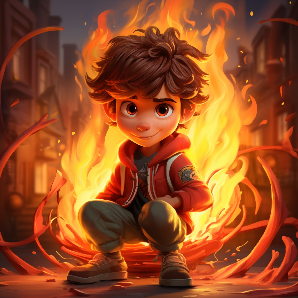 AI generated: Midjourney prompt: cartoon character illustration fire design (Midjourney - Concept Art)