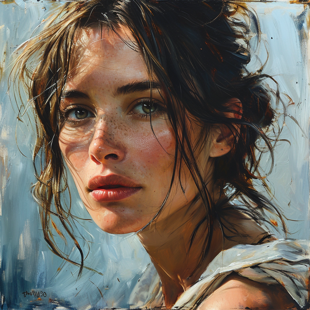 Midjourney prompt: a stunning watercolor painting on canvas of a beau... - Midjourney